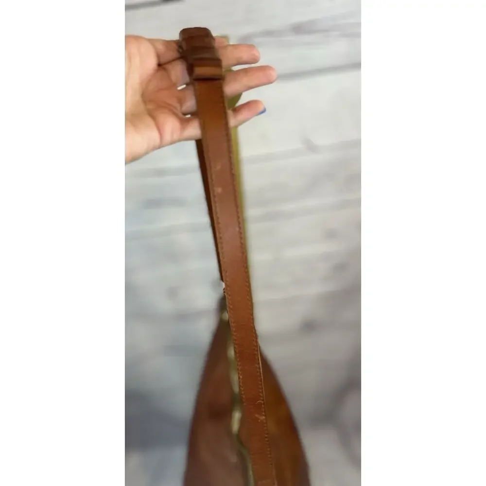 Madewell Leather Zip Top Bucket Tote Bag Brown Shoulder Bag